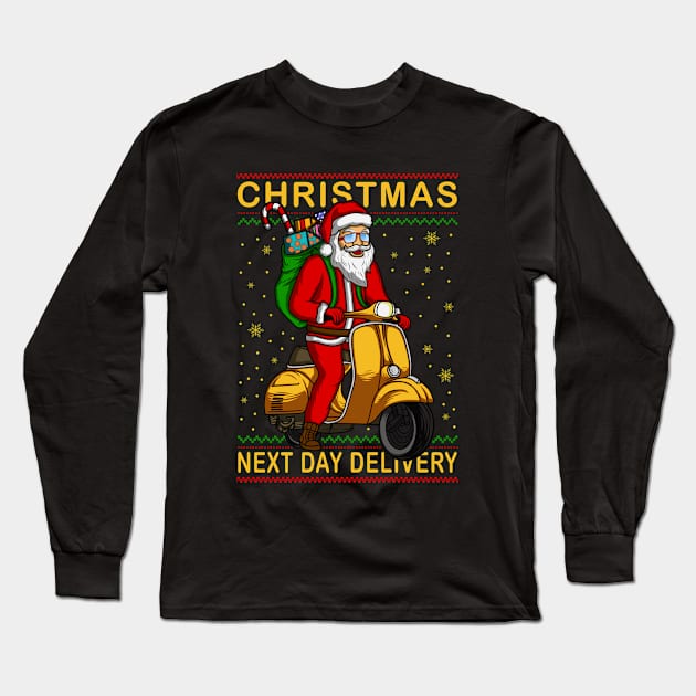 CHRISTMAS NEXT DAY DELIVERY Long Sleeve T-Shirt by canzyartstudio